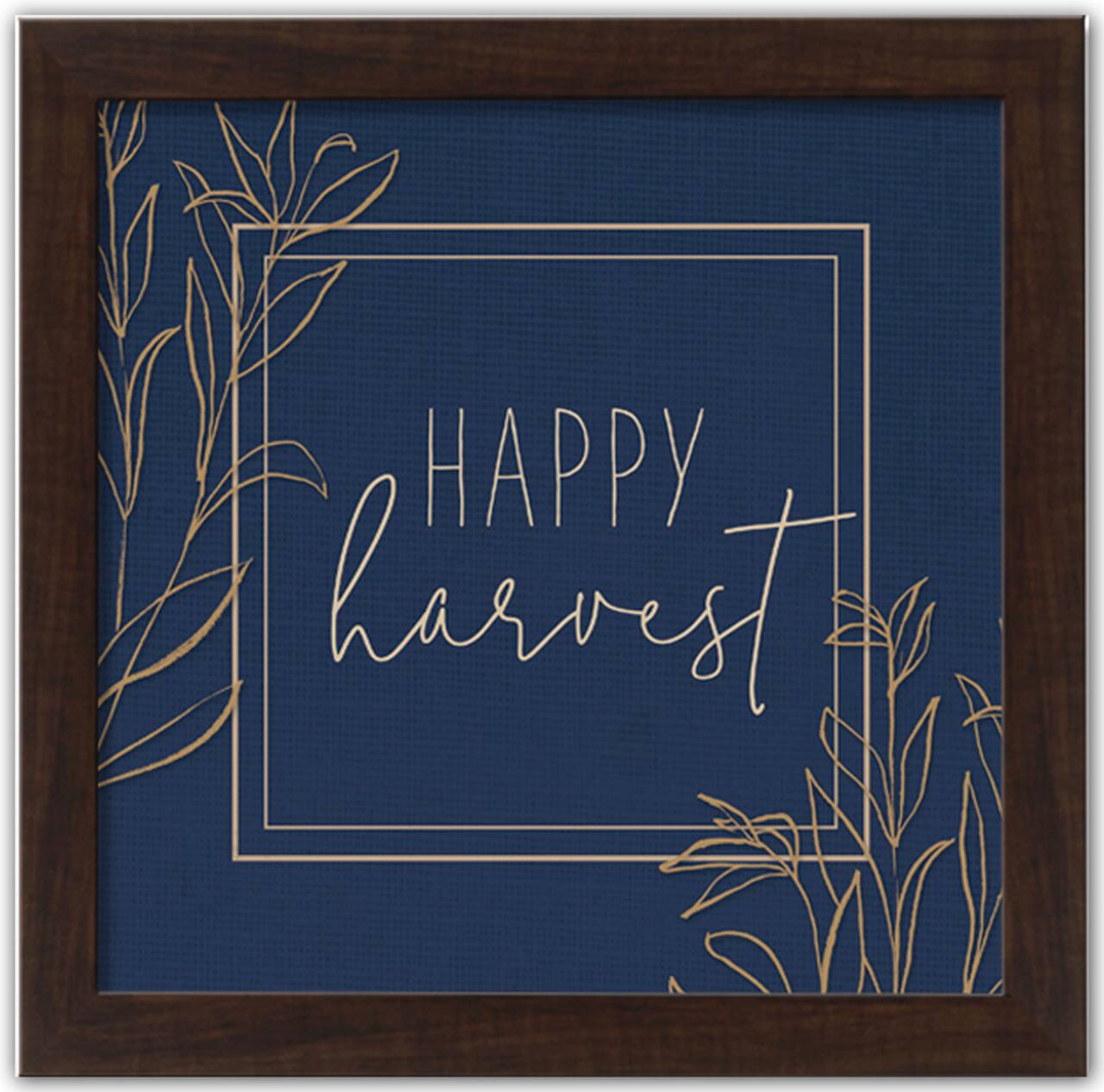 Happy Harvest Blue Walnut Framed Print Under Plexiglass